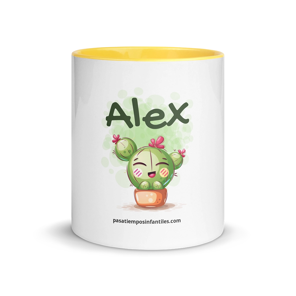 Taza infantil personalizada con nombre y diseño alegre – regalo original para niños