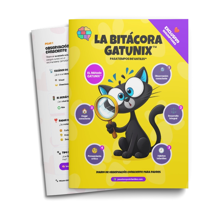 recurso gratuito Bitácora Gatunix de observación consciente para padres