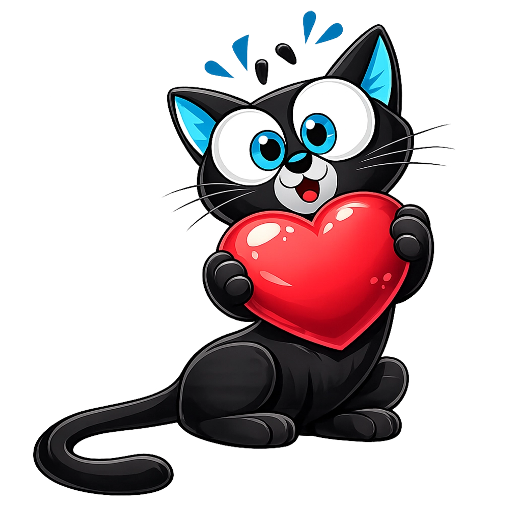 Gatunix abrazando un corazón representando el desarrollo en familia dentro del Método Gatunix de educación consciente